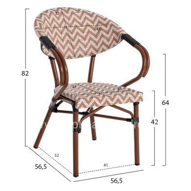 ΠΟΛΥΘΡΟΝΑ BAMBOO LOOK HM5861.03 ΚΑΦΕ-ΛΕΥΚΟ 58.5x58x82Υεκ.