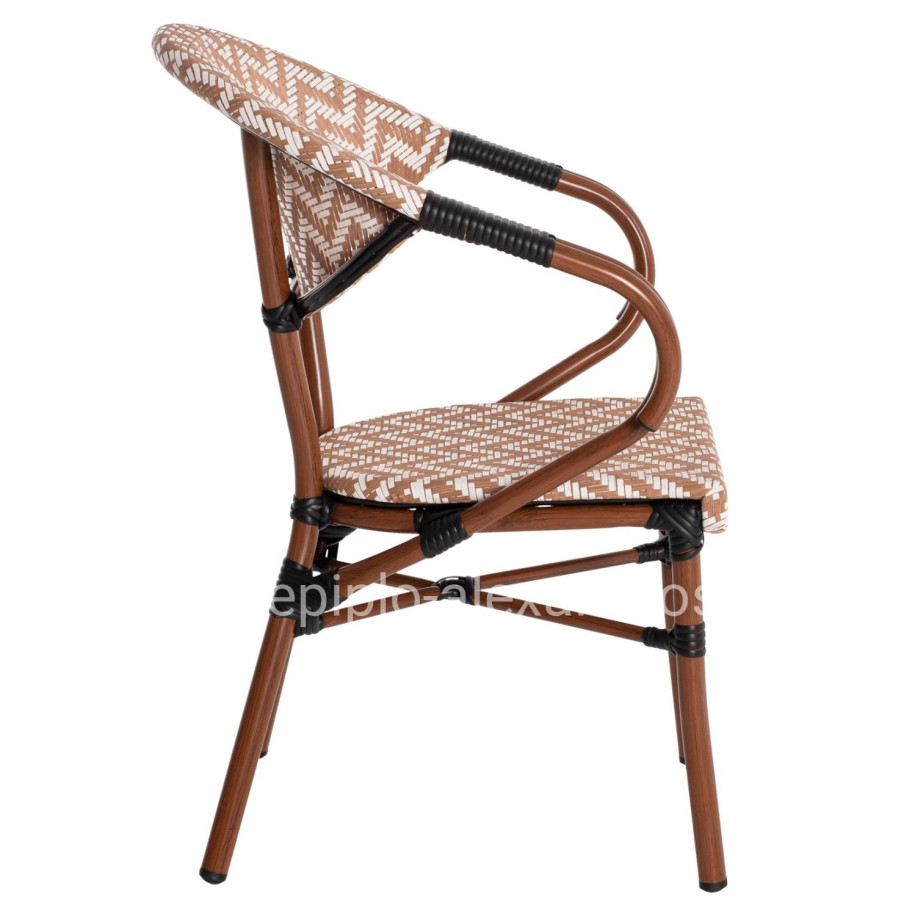 ΠΟΛΥΘΡΟΝΑ BAMBOO LOOK HM5861.03 ΚΑΦΕ-ΛΕΥΚΟ 58.5x58x82Υεκ.