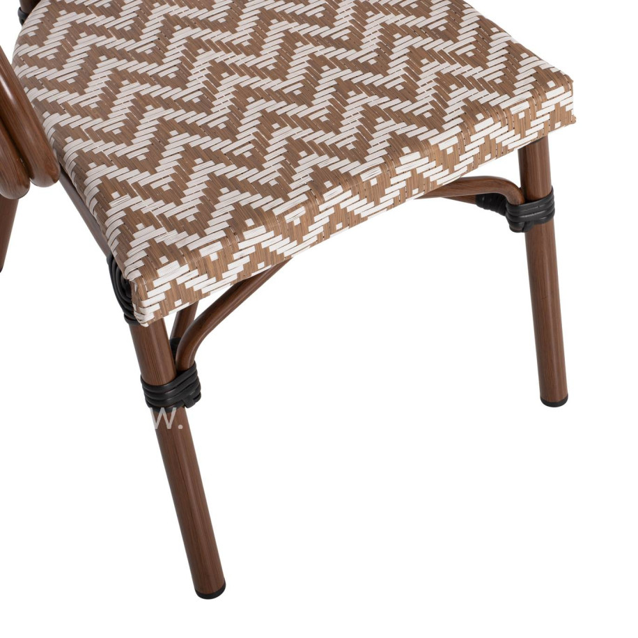 ΠΟΛΥΘΡΟΝΑ BAMBOO LOOK HM5861.03 ΚΑΦΕ-ΛΕΥΚΟ 58.5x58x82Υεκ.