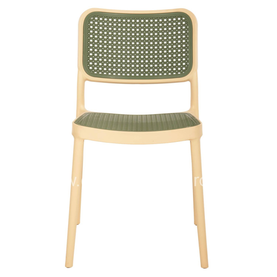 ΚΑΡΕΚΛΑ ΠΟΛΥΠΡΟΠΥΛΕΝΙΟΥ MEKO HM5934.04 ΜΠΕΖ ΜΕ OLIVE GREEN ΨΑΘΑ 41x49x102Υ εκ.