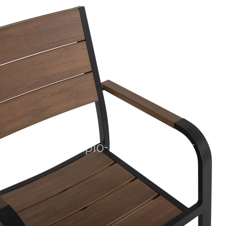 ΠΟΛΥΘΡΟΝΑ ΑΛΟΥΜΙΝΙΟΥ SAGA ΜΑΥΡΗ ΜΕ POLYWOOD HM5127.03 56x55x85,5Yεκ.