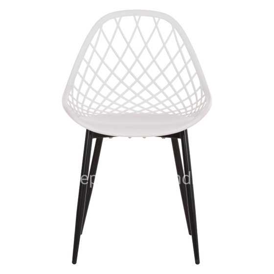 CHAIR POLYPROPYLENE HM9524.01 IN WHITE COLOR WITH BLACK METAL LEGS 52x53x82Hcm.