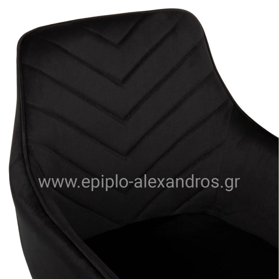 ΠΟΛΥΘΡΟΝΑ LATRELL HM8582.04 ΜΑΥΡΟ ΒΕΛΟΥΔΟ & ΜΑΥΡΑ ΜΕΤΑΛΛΙΚΑ ΠΟΔΙΑ 54x57x84Yεκ.