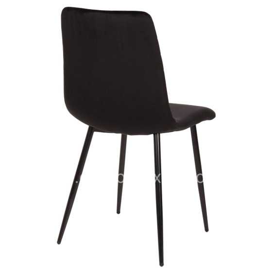 DINING CHAIR LATRELL HM8587.04 BLACK VELVET & BLACK METAL LEGS 43x54x88Hcm.