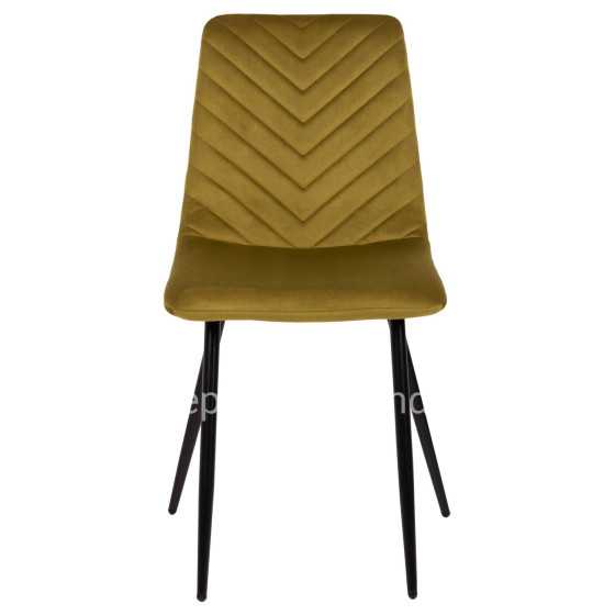 DINING CHAIR LATRELL HM8587.07 OLIVE GREEN VELVET & BLACK METAL LEGS 43x54x88Hcm.