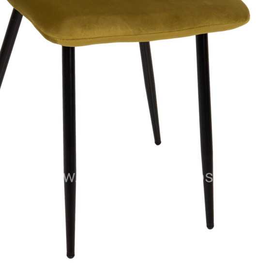 DINING CHAIR LATRELL HM8587.07 OLIVE GREEN VELVET & BLACK METAL LEGS 43x54x88Hcm.