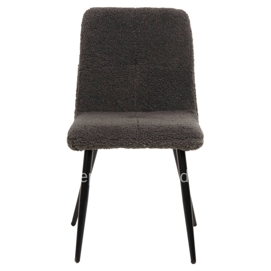 ΚΑΡΕΚΛΑ SHELLY HM8590.01 ΓΚΡΙ TEDDY ΥΦΑΣΜΑ ME ΜΕΤΑΛΛΙΚΑ ΜΑΥΡΑ ΠΟΔΙΑ 48x64x87Yεκ.