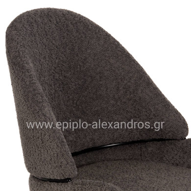 ΣΚΑΜΠΟ ΜΕΣΑΙΟΥ ΥΨΟΥΣ SARKY HM8586.01 ΥΦΑΣΜΑ ΜΠΟΥΚΛΕ ΓΚΡΙ-ΜΑΥΡΑ ΜΕΤΑΛ. ΠΟΔΙΑ 55x62x105Yεκ.