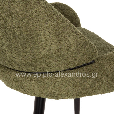 ΚΑΡΕΚΛΑ SARKY HM8585.03 ΥΦΑΣΜΑ ΜΠΟΥΚΛΕ ΠΡΑΣΙΝΟ ΜΕ ΜΕΤΑΛΛΙΚΑ ΠΟΔΙΑ 55x62x89Yεκ