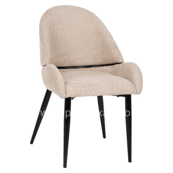 ΚΑΡΕΚΛΑ SARKY HM8585.02 ΥΦΑΣΜΑ ΜΠΟΥΚΛΕ ΕΚΡΟΥ ΜΕ ΜΕΤΑΛΛΙΚΑ ΠΟΔΙΑ 56x64x88Yεκ.