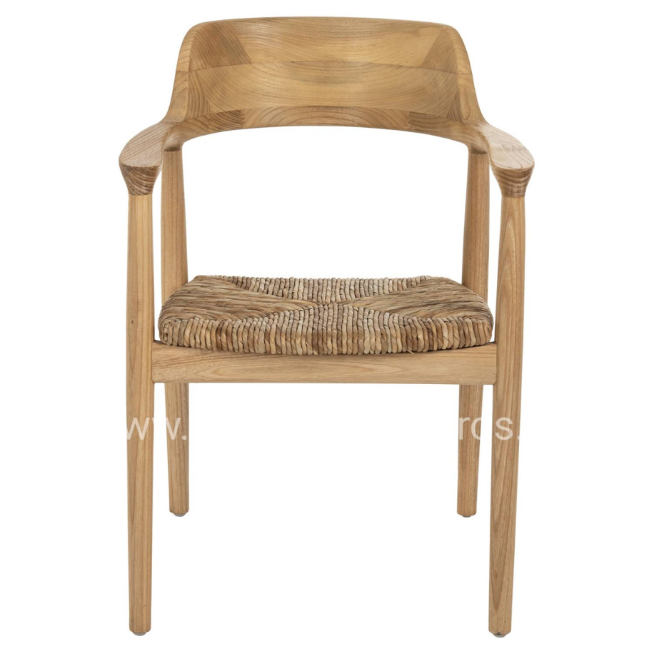 ΠΟΛΥΘΡΟΝΑ KINGSLEY HM9634.01 ΞΥΛΟ SUNGKAI & ΨΑΘΑ ΣΕ ΦΥΣΙΚΟ ΧΡΩΜΑ 57,5x54x80Yεκ.