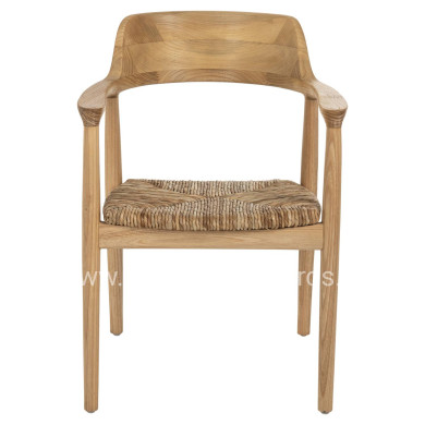 ΠΟΛΥΘΡΟΝΑ KINGSLEY HM9634.01 ΞΥΛΟ SUNGKAI & ΨΑΘΑ ΣΕ ΦΥΣΙΚΟ ΧΡΩΜΑ 57,5x54x80Yεκ.