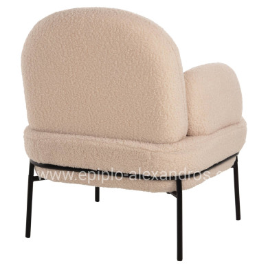 ΠΟΛΥΘΡΟΝΑ AGNES HM9525.20 ΕΚΡΟΥ ΜΠΟΥΚΛΕ-ΜΑΥΡΑ ΜΕΤΑΛΛΙΚΑ ΠΟΔΙΑ 74x71x83Υεκ.