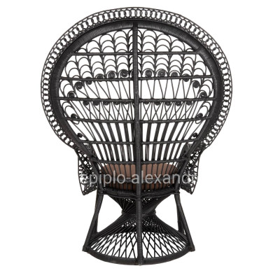 ΠΟΛΥΘΡΟΝΑ ROYAL PEACOCK HM9342.03 RATTAN ΜΑΥΡΟ-ΜΑΞΙΛΑΡΙ ΜΑΥΡΟ 114x72x150Yεκ.