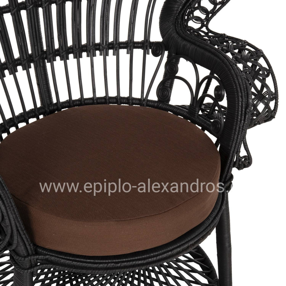ΠΟΛΥΘΡΟΝΑ ROYAL PEACOCK HM9342.03 RATTAN ΜΑΥΡΟ-ΜΑΞΙΛΑΡΙ ΜΑΥΡΟ 114x72x150Yεκ.