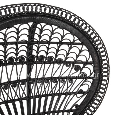 ΠΟΛΥΘΡΟΝΑ ROYAL PEACOCK HM9342.03 RATTAN ΜΑΥΡΟ-ΜΑΞΙΛΑΡΙ ΜΑΥΡΟ 114x72x150Yεκ.
