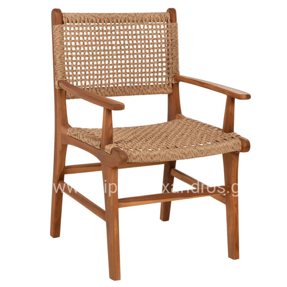 ΠΟΛΥΘΡΟΝΑ ΤΡΑΠΕΖΑΡΙΑΣ NESHA HM9385.11 ΞΥΛΟ ΤΕΑΚ ΜΕ ΣΧΟΙΝΙ ΣΕ ΦΥΣΙΚΗ ΑΠΟΧΡΩΣΗ 57.5x59x90Υ εκ.