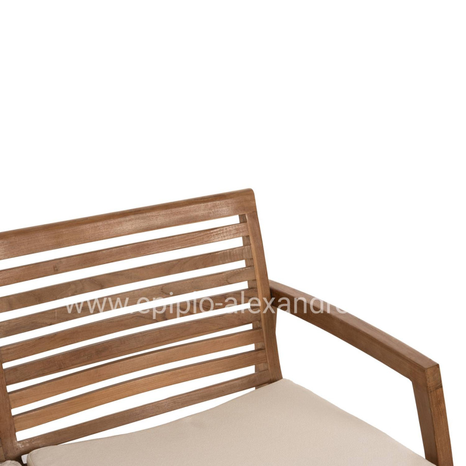 OUTDOOR LOUNGE SET 4PCS DOVER HM9624 RECYCLED TEAK WOOD-CUSHIONS IN MOCHA COLOR