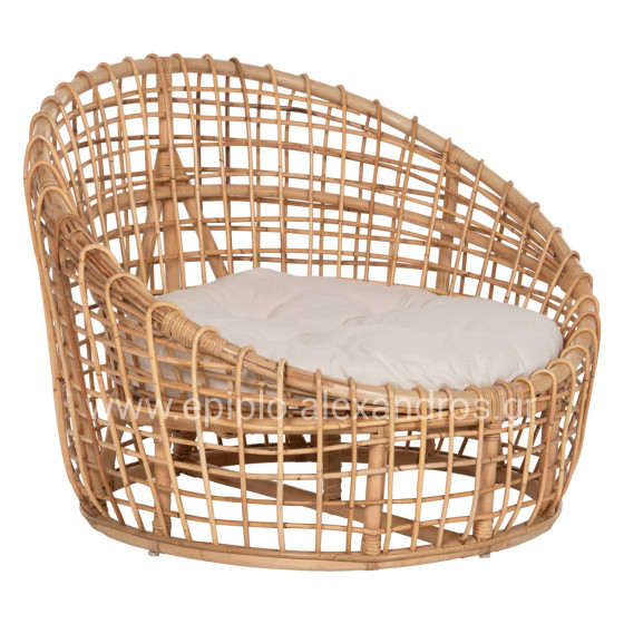 ΠΟΛΥΘΡΟΝΑ ENTO HM9814 RATTAN ΣΕ ΦΥΣΙΚΟ-ΜΠΕΖ ΜΑΞΙΛΑΡΙ 85x75x67Yεκ.