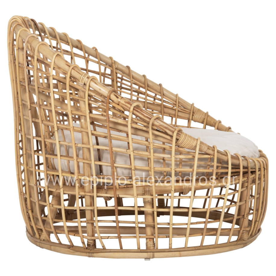 ΠΟΛΥΘΡΟΝΑ ENTO HM9814 RATTAN ΣΕ ΦΥΣΙΚΟ-ΜΠΕΖ ΜΑΞΙΛΑΡΙ 85x75x67Yεκ.