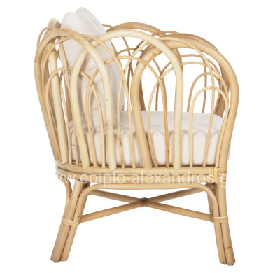 ΠΟΛΥΘΡΟΝΑ ESTOR HM9817 RATTAN ΣΕ ΦΥΣΙΚΟ-ΛΕΥΚΟ ΜΑΞΙΛΑΡΙ 78x75x92Υ εκ.