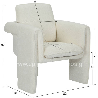 ΠΟΛΥΘΡΟΝΑ CRUSHER HM9681.04 ΛΕΥΚΟ ΜΠΟΥΚΛΕ ΥΦΑΣΜΑ-ΜΕΤΑΛΛΙΚΟΣ ΣΚΕΛΕΤΟΣ 82x78x87Υεκ.