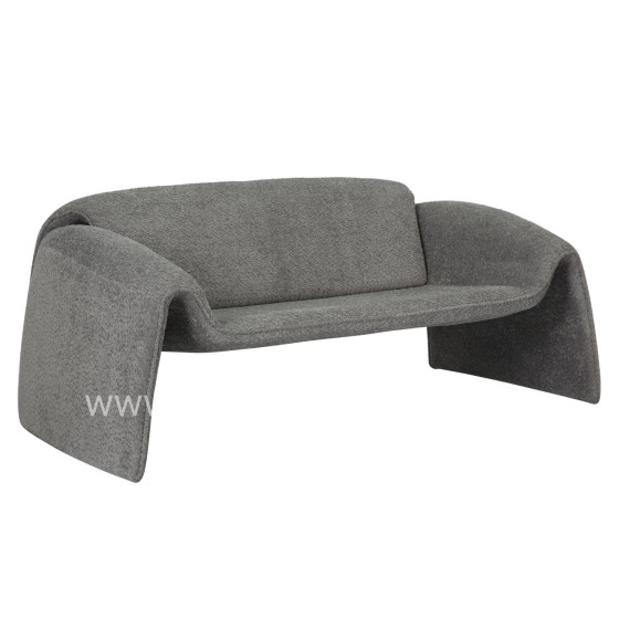 ΚΑΝΑΠΕΣ ΔΙΘΕΣΙΟΣ LAFORGE HM9680.01 ΜΕΤΑΛΛΙΚΟΣ ΣΚΕΛΕΤΟΣ-ΓΚΡΙ ΜΠΟΥΚΛΕ ΥΦΑΣΜΑ 160x80x63Υεκ.