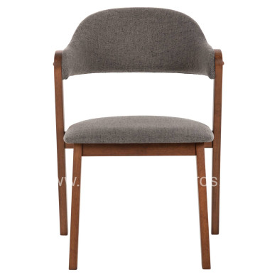 DINING CHAIR RIDER HM9734.01 RUBBERWOOD IN WALNUT COLOR-GREY FABRIC 59x59x83Hcm.