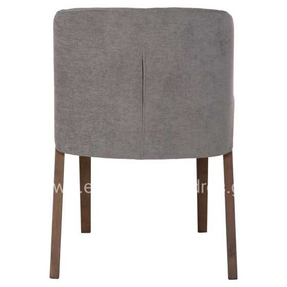 DINING CHAIR RADDER HM9749 RUBBERWOOD IN WALNUT COLOR-GREY FABRIC 50x53x77Hcm.