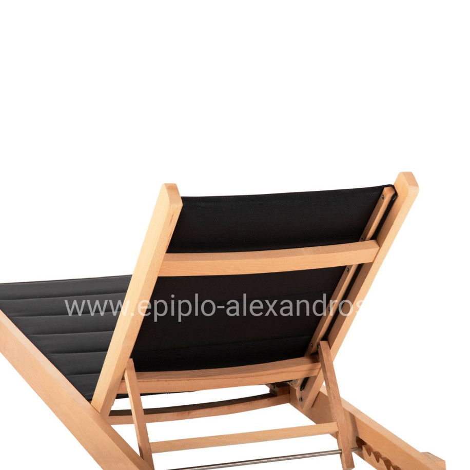 ΞΑΠΛΩΣΤΡΑ MILOS HM10650.03 ΞΥΛΟ ΟΞΙΑΣ ΣΕ ΦΥΣΙΚΟ-ΜΑΥΡΟ TEXTILENE 204x65x31,5-92,5Υ εκ.