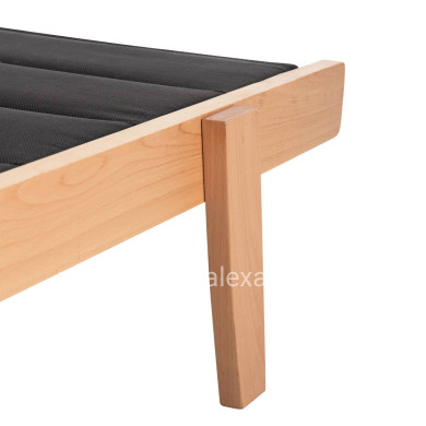 ΞΑΠΛΩΣΤΡΑ MILOS HM10650.03 ΞΥΛΟ ΟΞΙΑΣ ΣΕ ΦΥΣΙΚΟ-ΜΑΥΡΟ TEXTILENE 204x65x31,5-92,5Υ εκ.