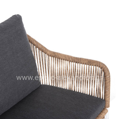 ΚΑΝΑΠΕΣ ΕΞ.ΧΩΡΟΥ BAFFIN HM6054.01 ΑΛΟΥΜΙΝΙΟ ΛΕΥΚΟ-ΣΥΝΘ.RATTAN ΜΠΕΖ-ΑΝΘΡΑΚΙ ΜΑΞΙΛΑΡΙΑ