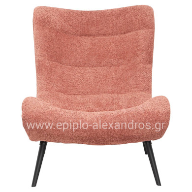 ΠΟΛΥΘΡΟΝΑ BRYM HM9605.02 ΡΟΖ ΜΠΟΥΚΛΕ ΥΦΑΣΜΑ-ΜΑΥΡΑ ΞΥΛΙΝΑ ΠΟΔΙΑ 97x80x100Υ εκ.