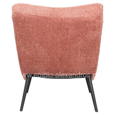 ΠΟΛΥΘΡΟΝΑ BRYM HM9605.02 ΡΟΖ ΜΠΟΥΚΛΕ ΥΦΑΣΜΑ-ΜΑΥΡΑ ΞΥΛΙΝΑ ΠΟΔΙΑ 97x80x100Υ εκ.