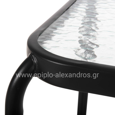 ΤΡΑΠΕΖΑΚΙ ΒΟΗΘΗΤΙΚΟ ΕΞ.ΧΩΡΟΥ ΤΕΤΡΑΓΩΝΟ DIDO HM5975.01 ΑΝΘΡΑΚΙ ΜΕΤΑΛΛΟ-ΓΥΑΛΙ 41x41x43Υεκ