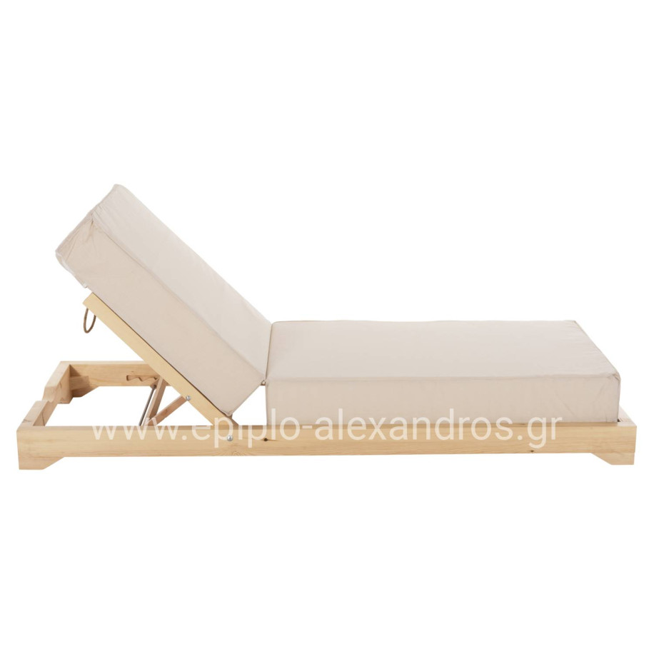 ΞΑΠΛΩΣΤΡΑ IKARIA ΜΕ ΠΟΔΙ HM10623.02 ΠΕΥΚΟ ΣΕ ΦΥΣΙΚΟ-ΜΠΕΖ TEXTILEΝΕ-ΜΑΞΙΛΑΡΙ 20εκ.