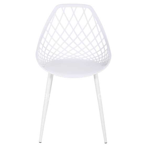 CHAIR POLYPROPYLENE LIO HM9524.11 IN WHITE COLOR WITH WHITE METAL LEGS 52x53x82Hcm.
