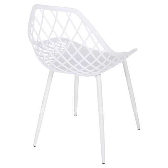 CHAIR POLYPROPYLENE LIO HM9524.11 IN WHITE COLOR WITH WHITE METAL LEGS 52x53x82Hcm.