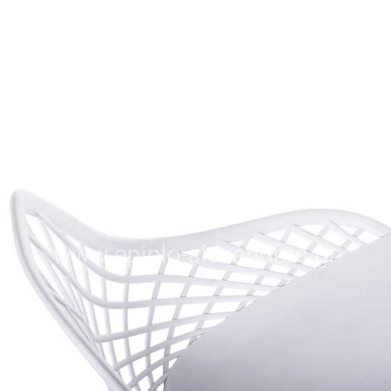 CHAIR POLYPROPYLENE LIO HM9524.11 IN WHITE COLOR WITH WHITE METAL LEGS 52x53x82Hcm.
