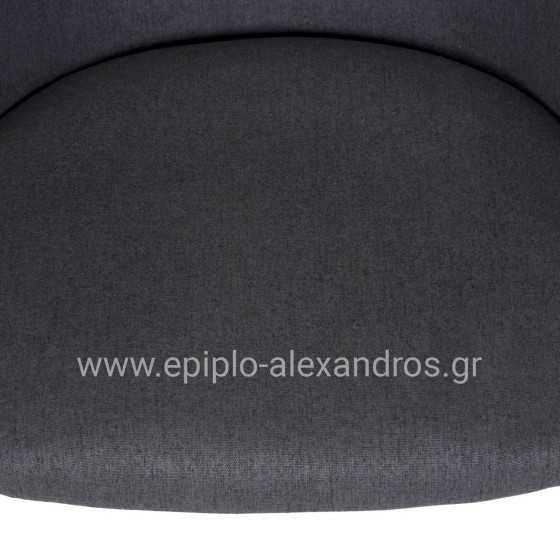 DINING CHAIR ISIAH HM9615.01 GREY FABRIC-BLACK METAL LEGS 56x56x76Hcm.