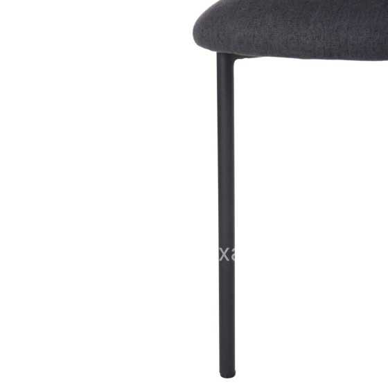 DINING CHAIR ISIAH HM9615.01 GREY FABRIC-BLACK METAL LEGS 56x56x76Hcm.