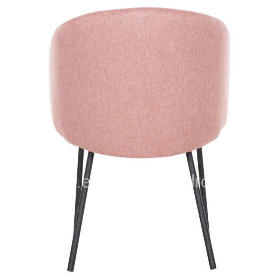 DINING CHAIR ISIAH HM9615.02 DUSTY PINK FABRIC-BLACK METAL LEGS 56x56x76Hcm.