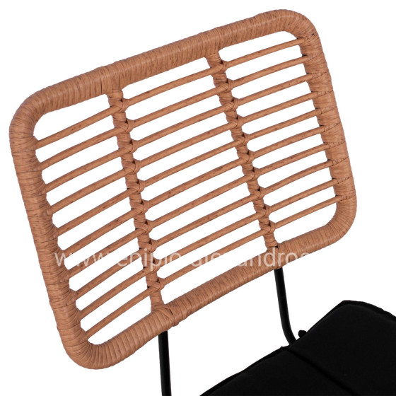 ΚΑΡΕΚΛΑ ΕΞ.ΧΩΡΟΥ ALLEGRA HM5454.11 ΜΕΤΑΛΛΟ&ΜΑΞΙΛΑΡΙ ΜΑΥΡΟ-ΜΠΕΖ WICKER 50,5x49,5x88Υεκ