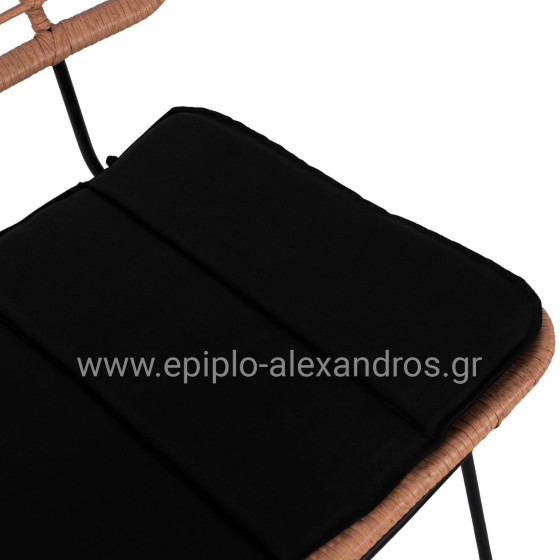 ΚΑΡΕΚΛΑ ΕΞ.ΧΩΡΟΥ ALLEGRA HM5454.11 ΜΕΤΑΛΛΟ&ΜΑΞΙΛΑΡΙ ΜΑΥΡΟ-ΜΠΕΖ WICKER 50,5x49,5x88Υεκ