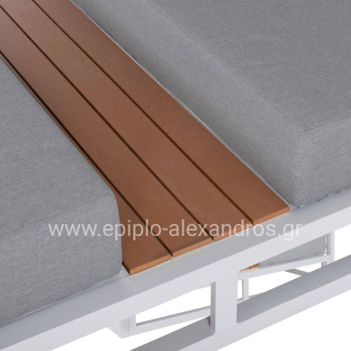 ΔΙΠΛΗ ΞΑΠΛΩΣΤΡΑ ΑΛΟΥΜΙΝΙΟΥ ΠΑΡΑΛΙΑΣ ΜΕ ΣΚΙΑΣΤΡΟ ΚΥΒΟΣ GALLANT HM6097.02 ΛΕΥΚΟ 2x2x2μ