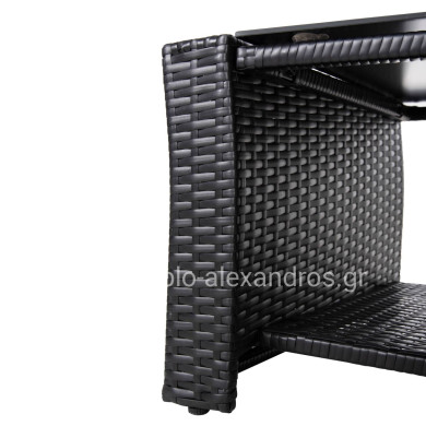 ΣΑΛΟΝΙ ΕΞ.ΧΩΡΟΥ 4ΤΜΧ THORE HM5978 ΣΥΝΘ. RATTAN ΜΑΥΡΟ-ΜΠΕΖ ΜΑΞΙΛΑΡΙΑ