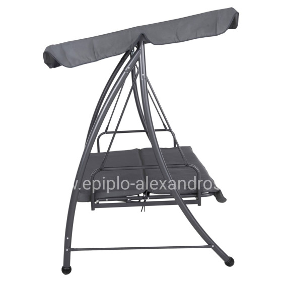 ΚΟΥΝΙΑ-ΚΡΕΒΑΤΙ 3ΘΕΣΙΑ ΜΕ ΣΚΙΑΣΤΡΟ LIKID HM5980.01 ΜΕΤΑΛΛΟ&ΥΦΑΣΜΑ ΓΚΡΙ 200x120x164Υεκ.