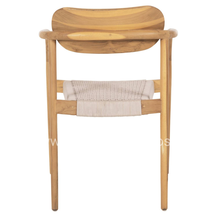 ΠΟΛΥΘΡΟΝΑ OSLO HM9636.07 ΞΥΛΟ TEAK ΦΥΣΙΚΟ & ΜΠΕΖ ΣΧΟΙΝΙ 55x54x80Yεκ.