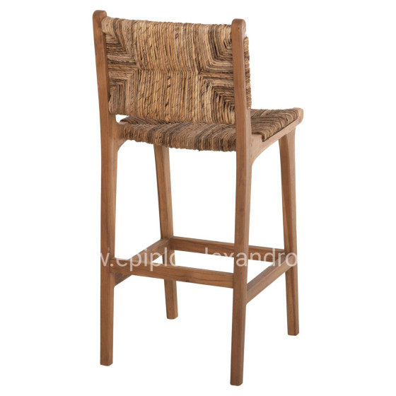 ΣΚΑΜΠΟ ΜΠΑΡ WALTER HM9841 ΞΥΛO TEAK ΣΕ ΦΥΣΙΚΟ-ΨΑΘΑ 46x55x105Υ εκ.