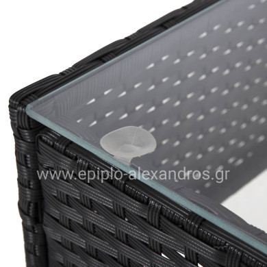 ΣΕΤ ΣΑΛΟΝΙ 4ΤΜΧ STASIA HM6089.01 ΣΥΝΘ.RATTAN ΜΑΥΡΟ-ΚΑΠΟΥΤΣΙΝΟ ΜΑΞΙΛΑΡΙΑ